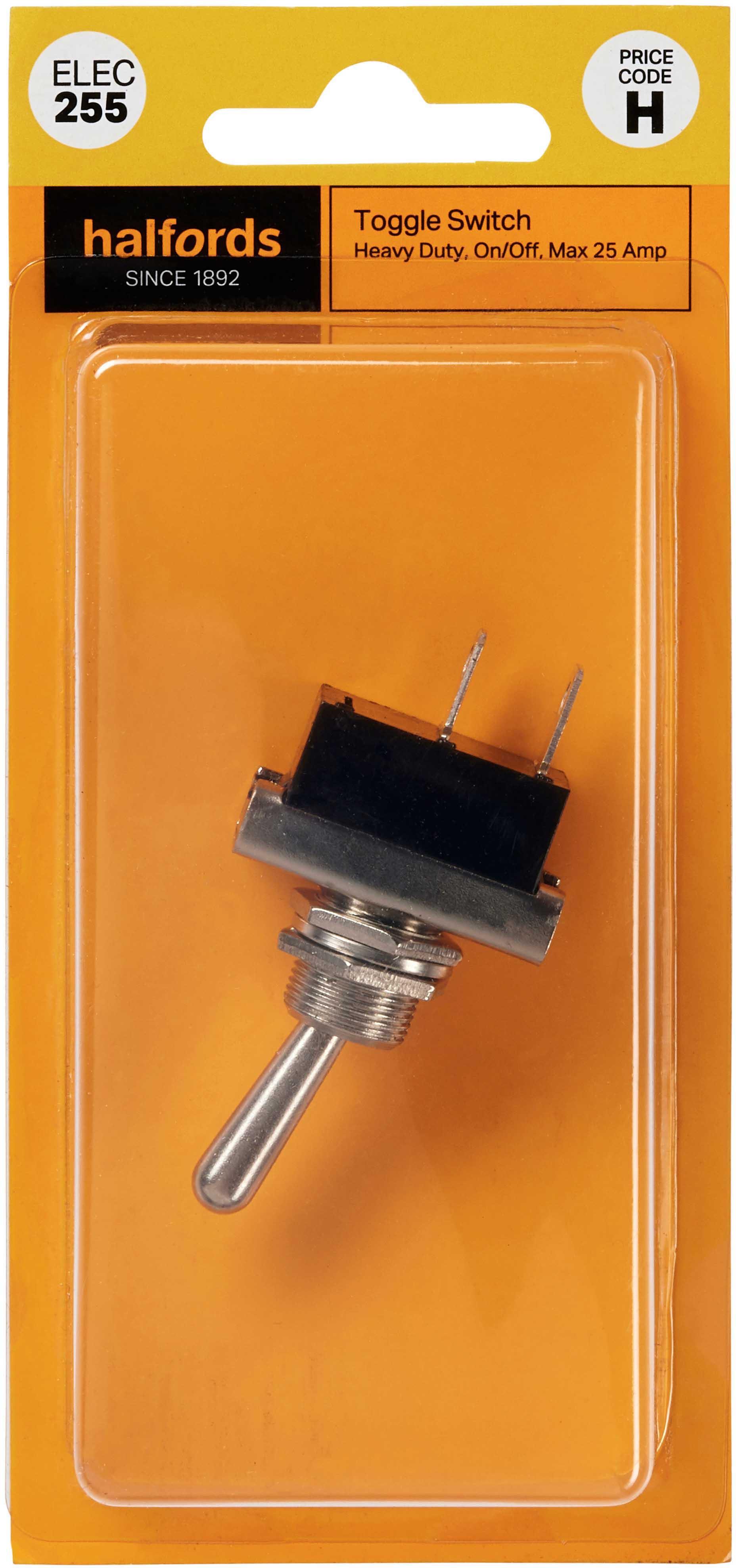 Halfords Heavy Duty Toggle Switch 25 Amp (ELEC255) Halfords UK