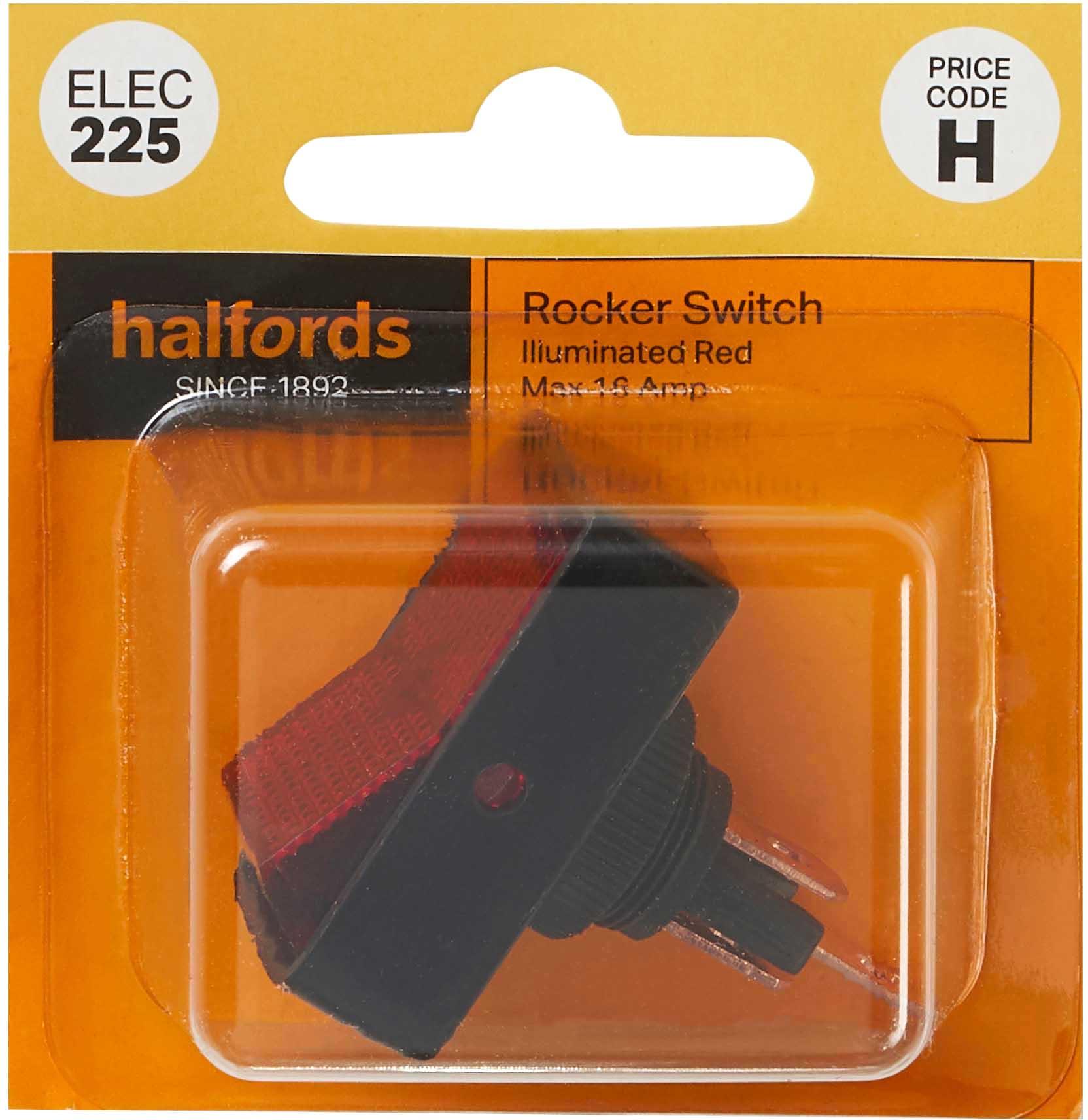 Halfords Illuminated Rocker Switch 16 Amp (ELEC225) Halfords UK