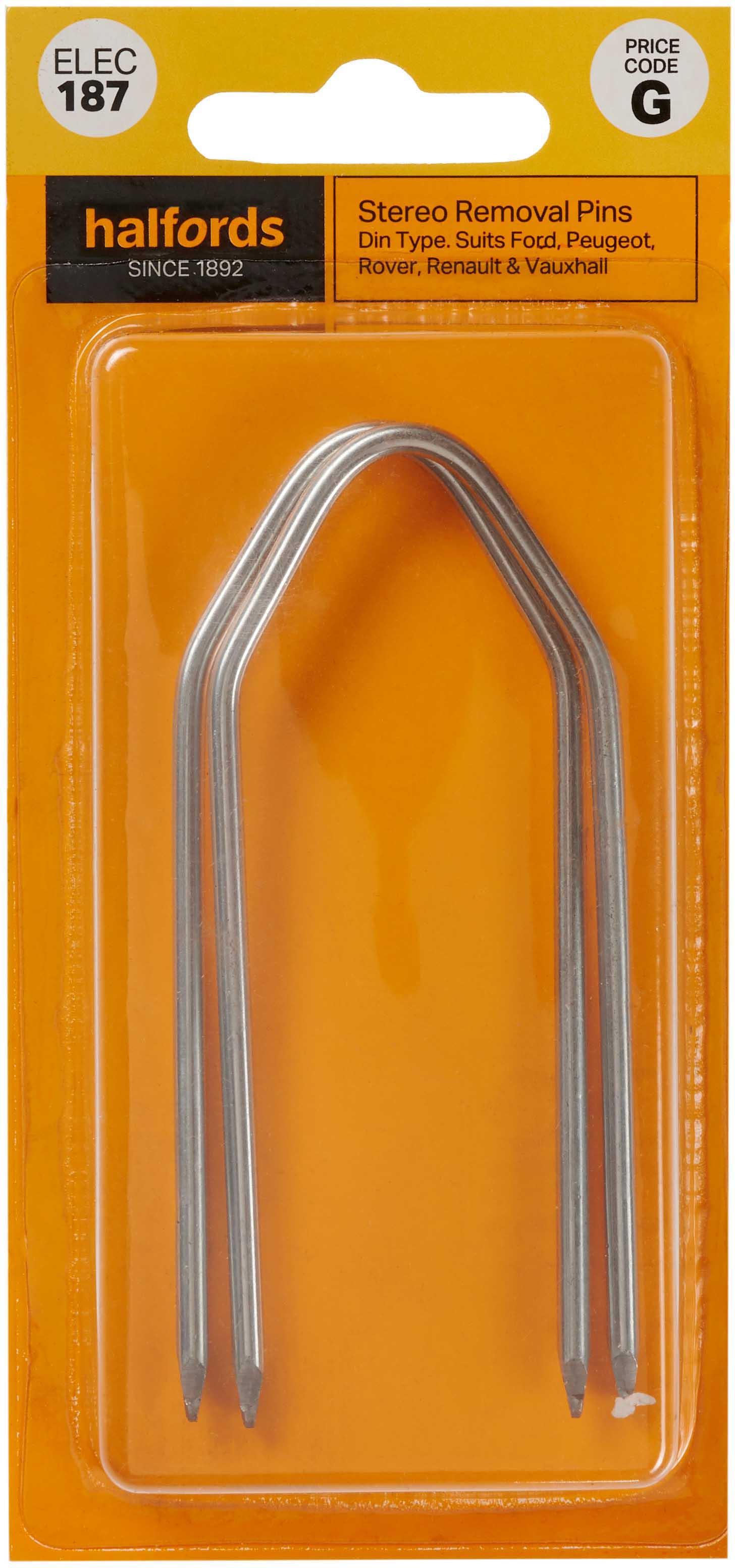 Halfords Stereo Removal Pins Din Type (ELEC187) Halfords UK
