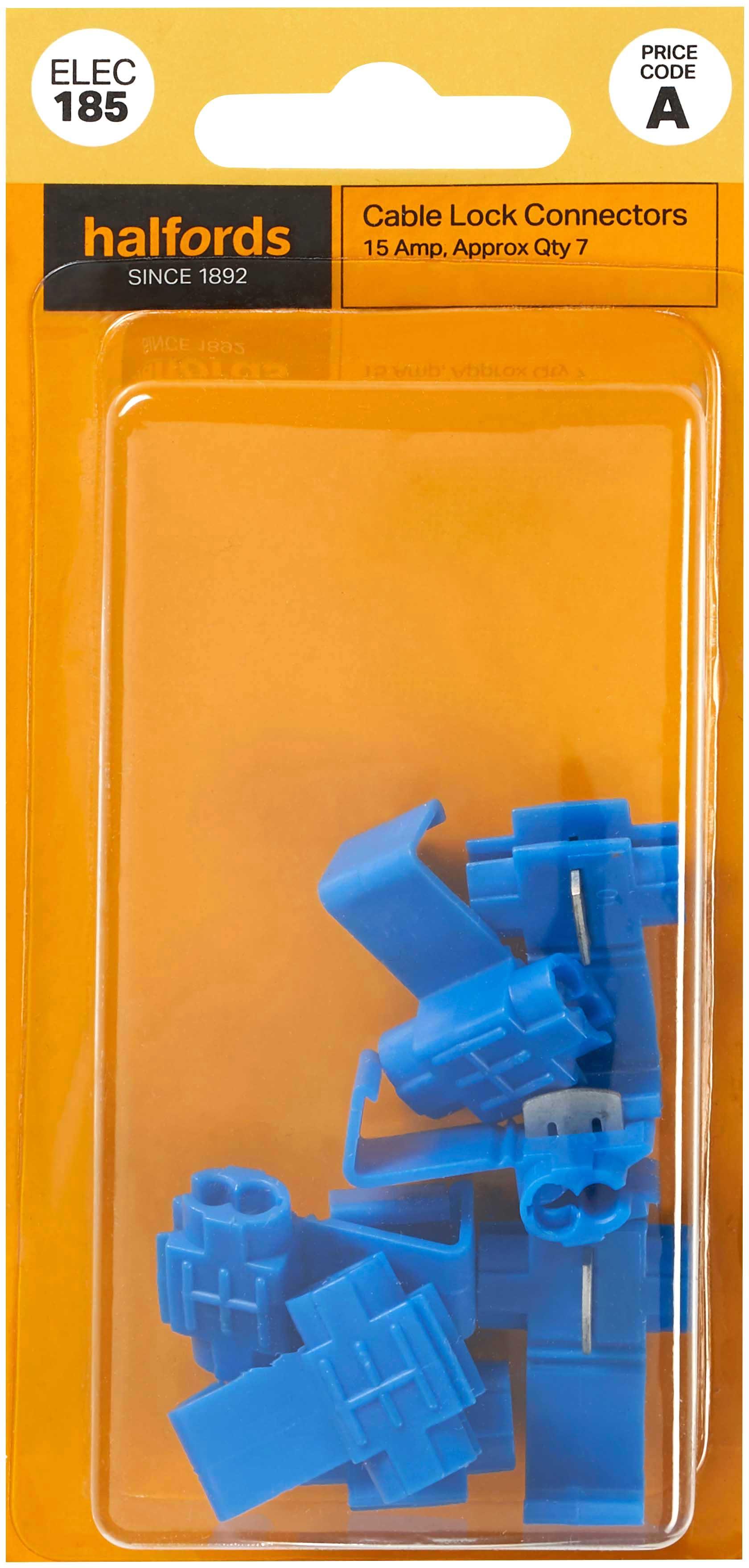 Halfords Cable Lock Connectors 15 Amp (ELEC185) Halfords UK