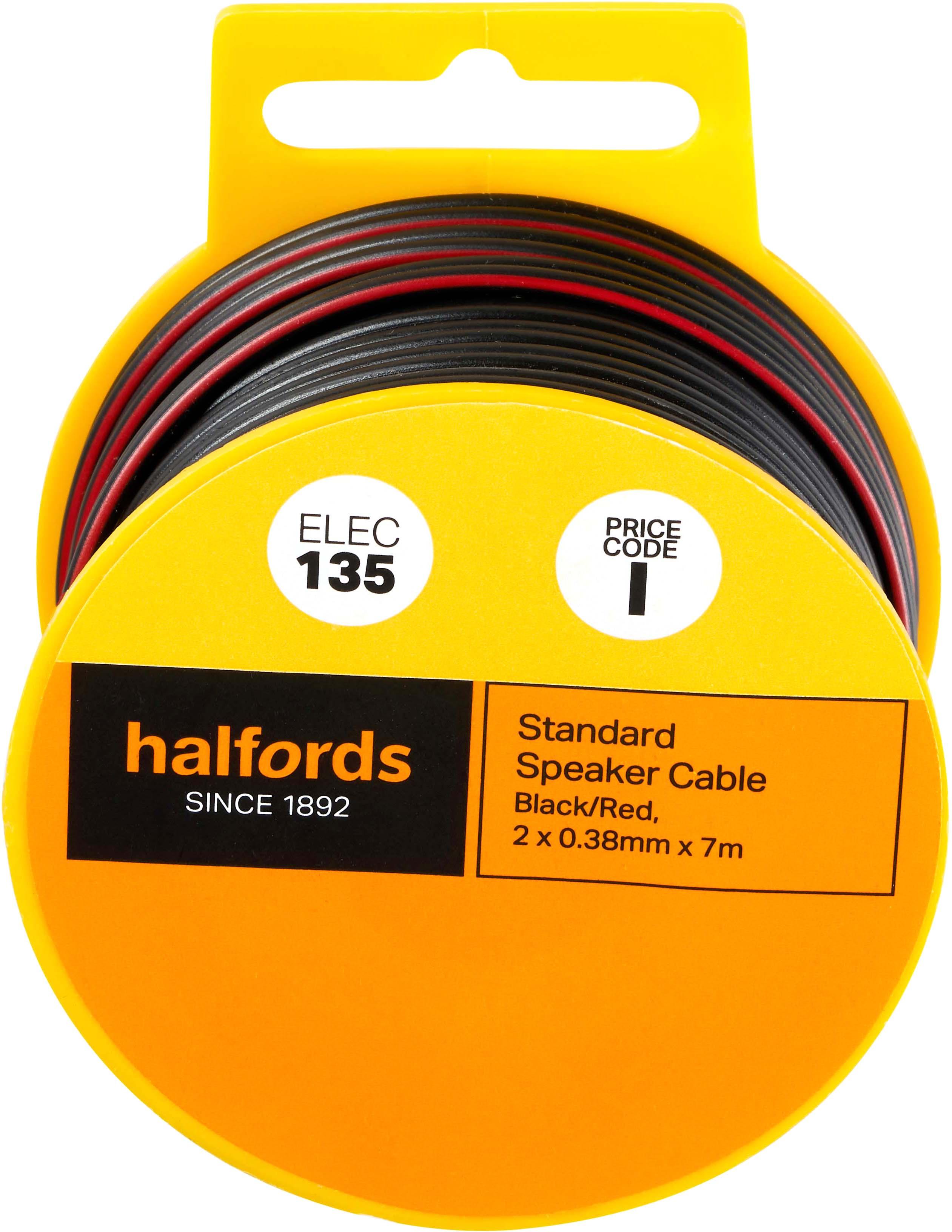Halfords Standard Speaker Cable Black/Red (ELEC136) Halfords UK