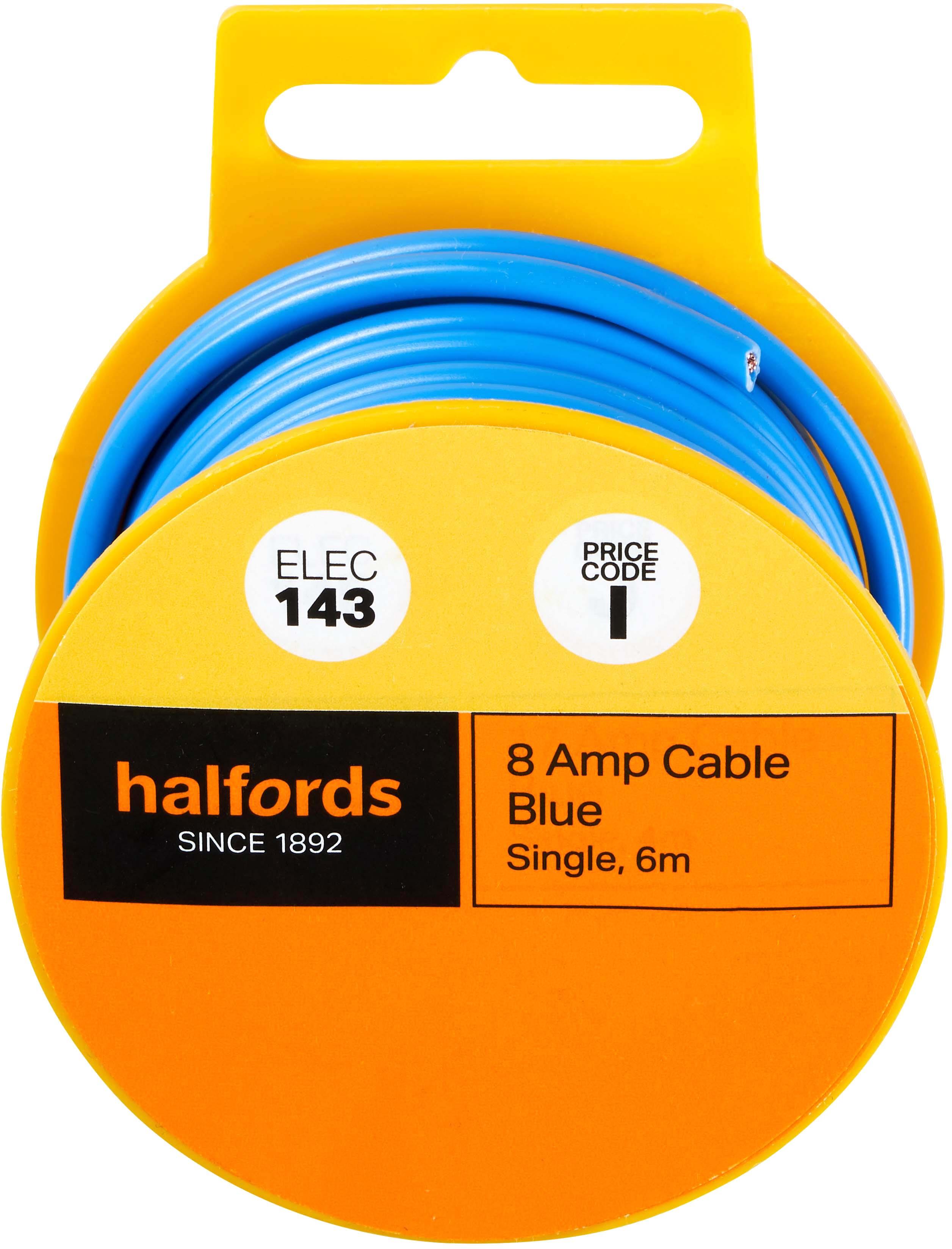 Halfords 8 Amp Cable Blue (ELEC143) Halfords UK