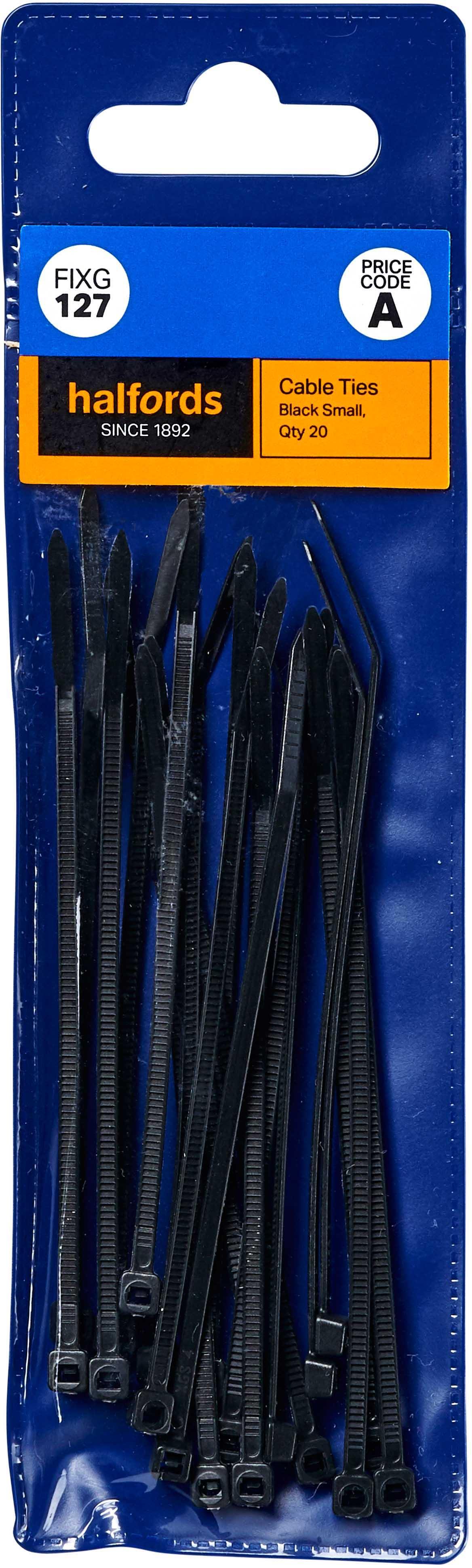 Halfords Cable Ties 100mm Black (FIXG127) Halfords UK