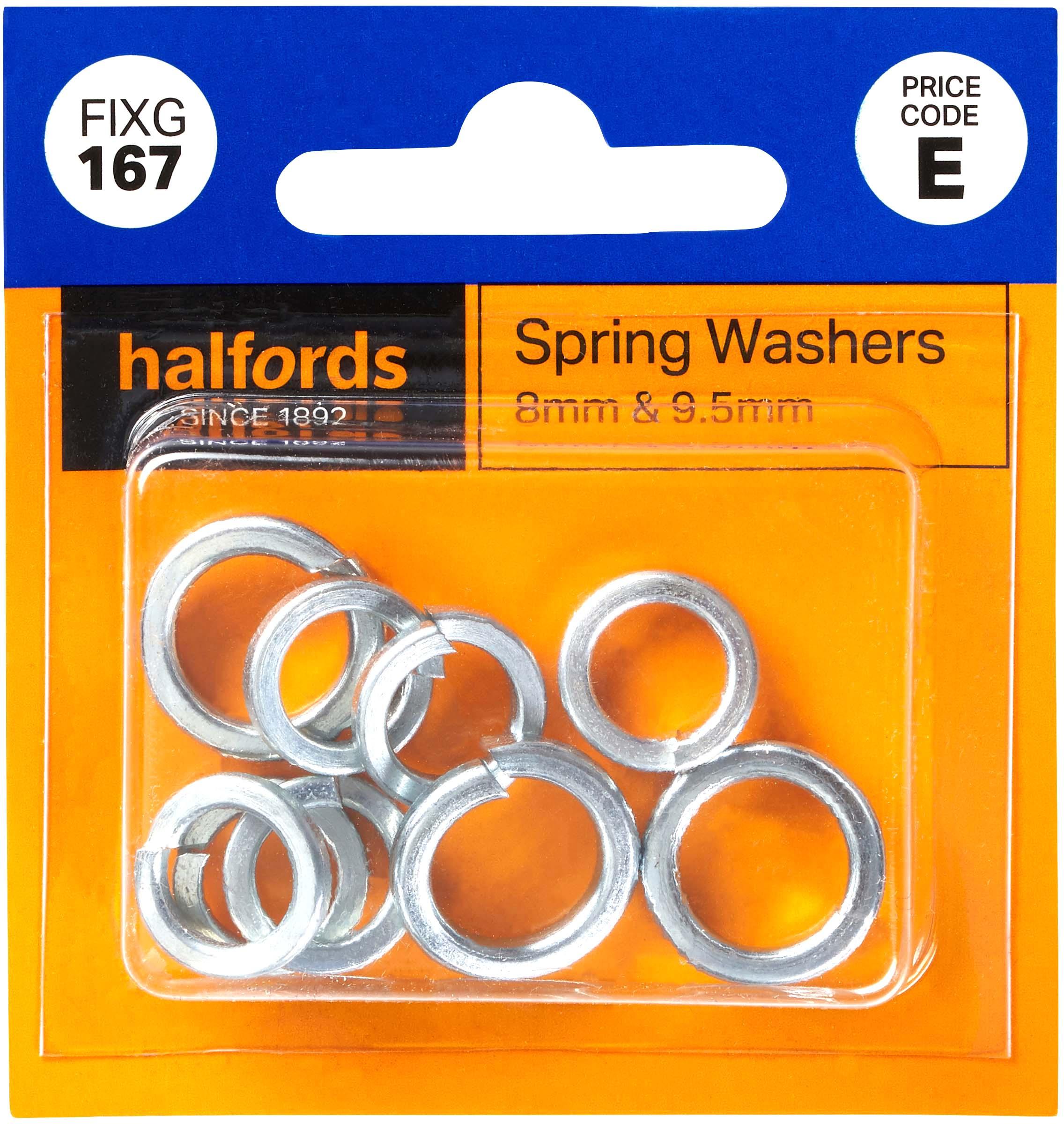 Halfords Spring Washers 8 and 9.5mm (FIXG167) Halfords UK