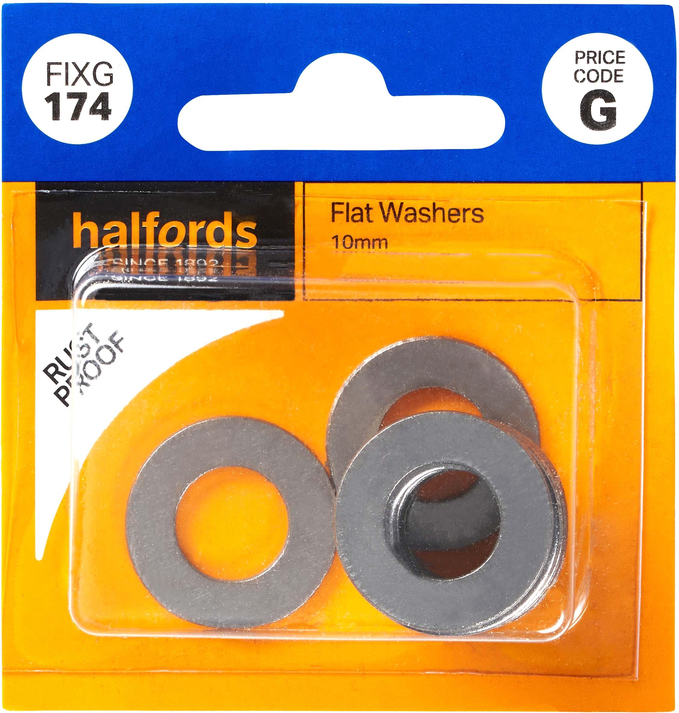 Halfords Flat Washers 10mm (FIXG174) Halfords UK