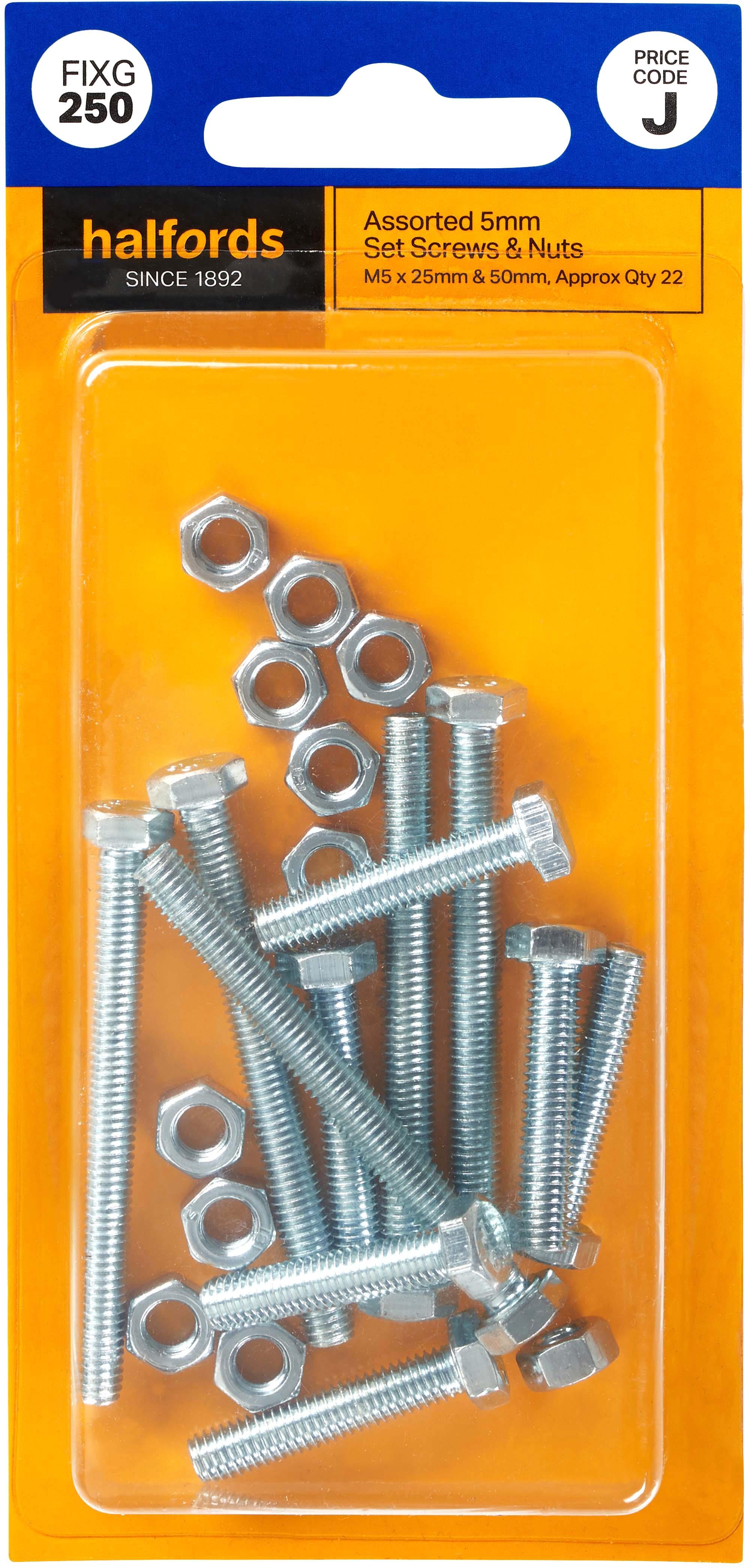 Halfords Assorted Screws & Nuts M5 (FIXG250) Halfords UK