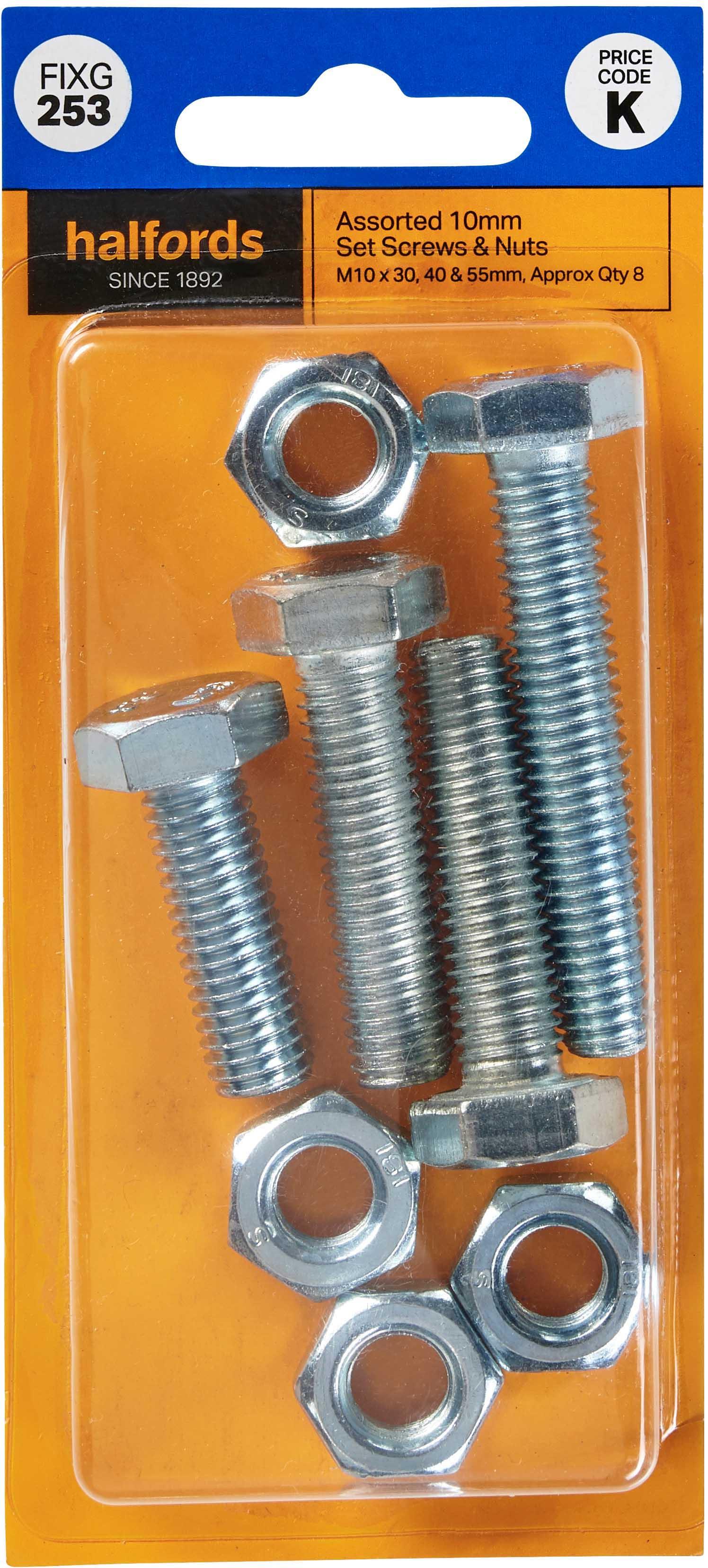 Halfords Assorted Screws & Nuts M10 (FIXG253) Halfords UK