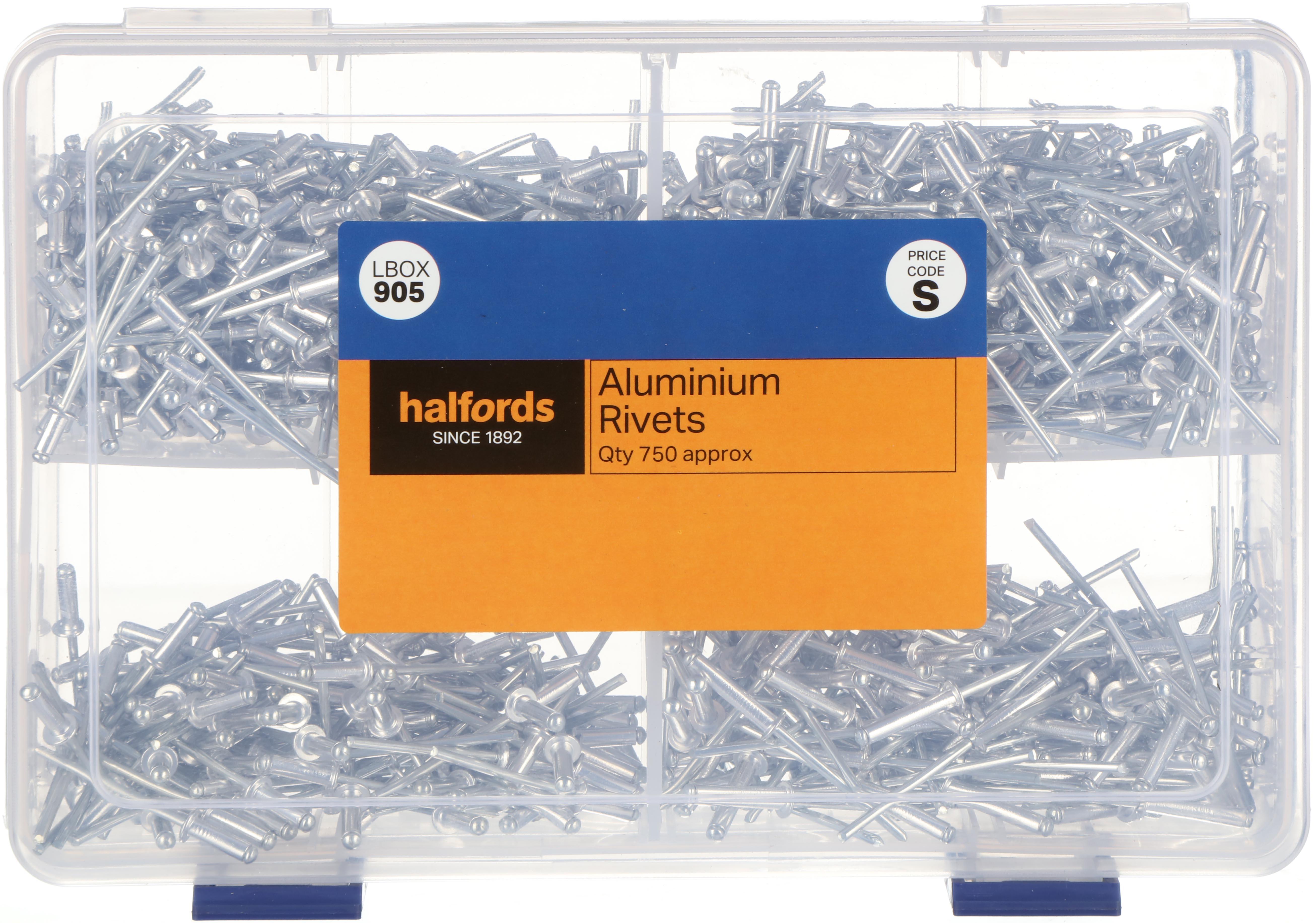 Halfords Assorted Aluminium Rivets (LBOX905) Halfords UK
