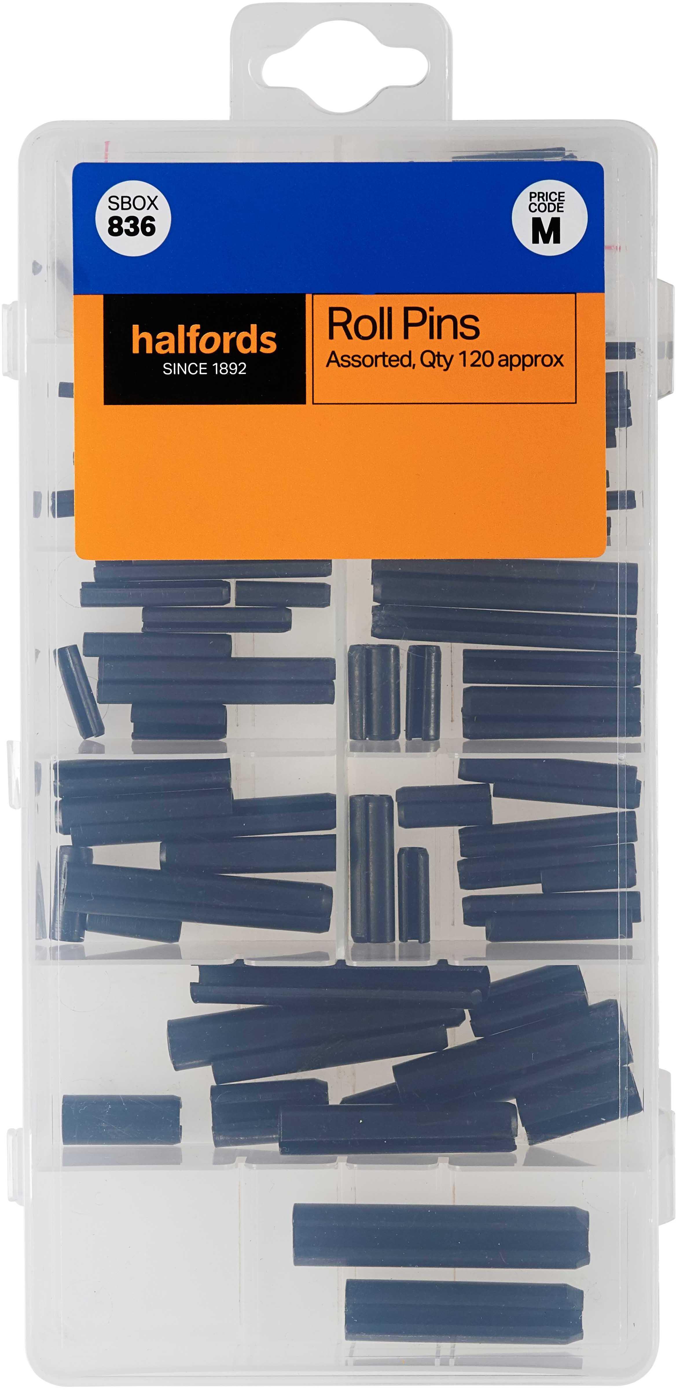 Halfords Assorted Roll Pins (SBOX836) Halfords UK