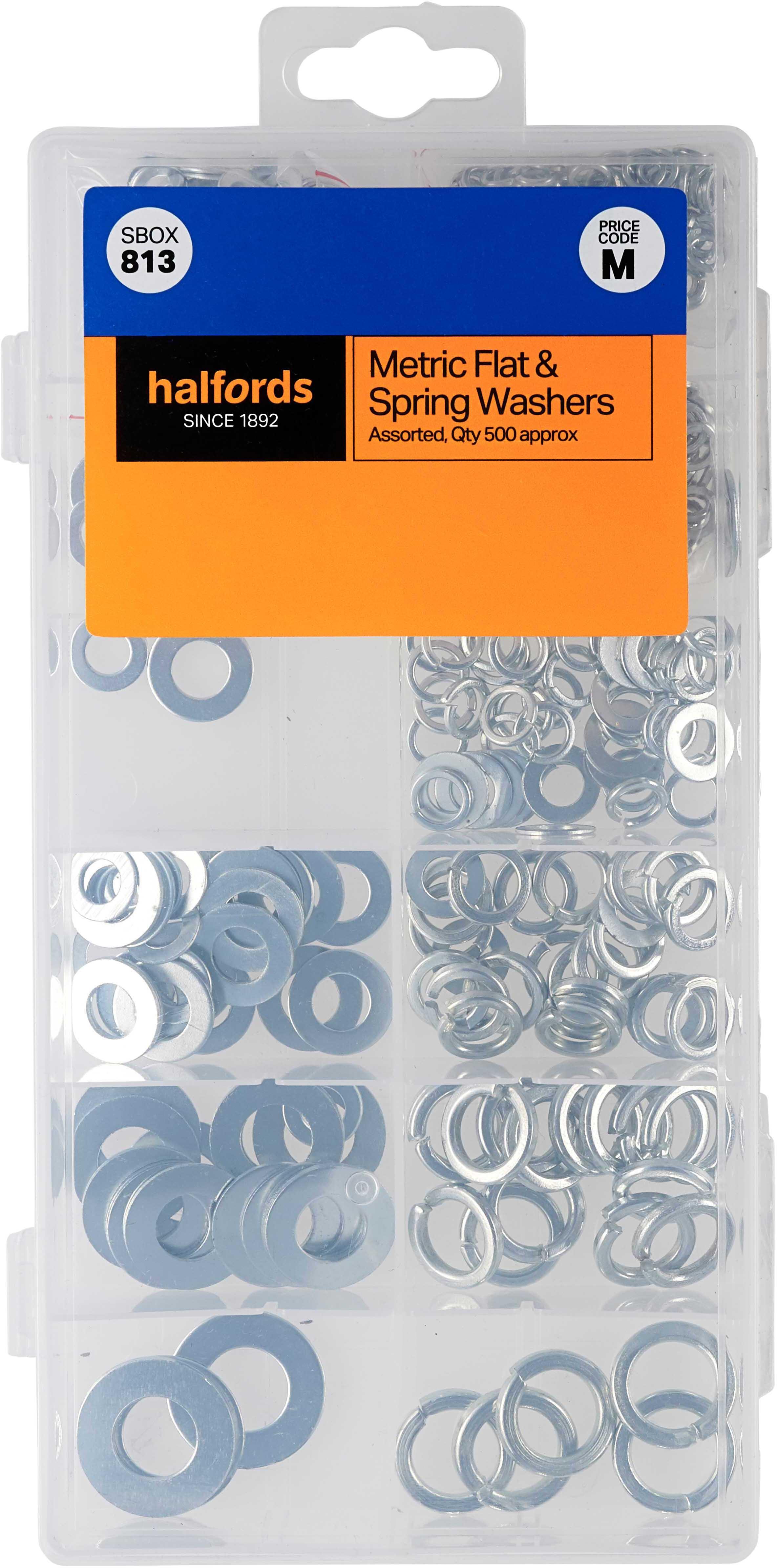 Halfords Assorted Flat & Spring Washers (SBOX813) Halfords UK