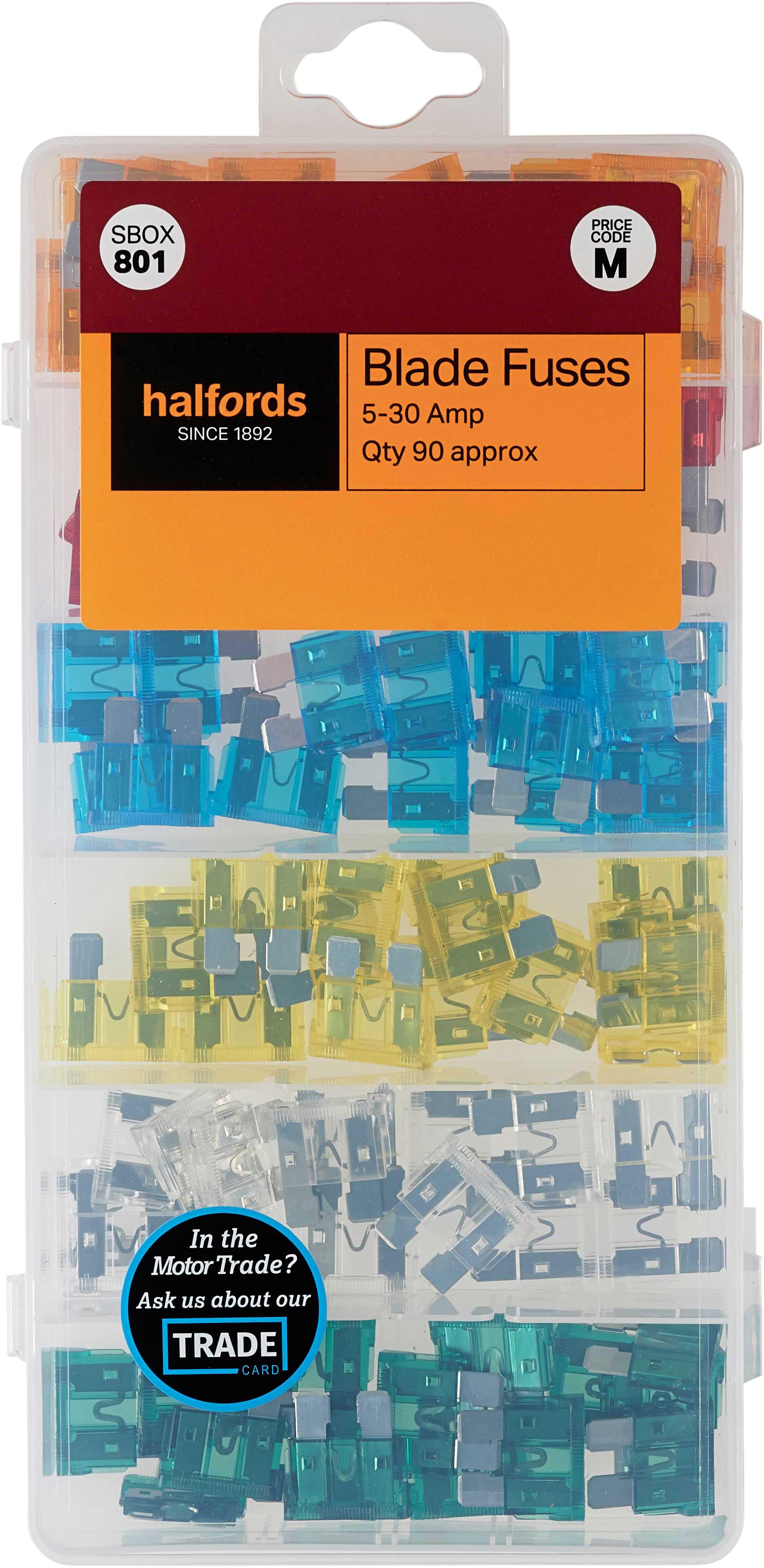 Halfords Assorted Blade Fuses (SBOX801) Halfords UK