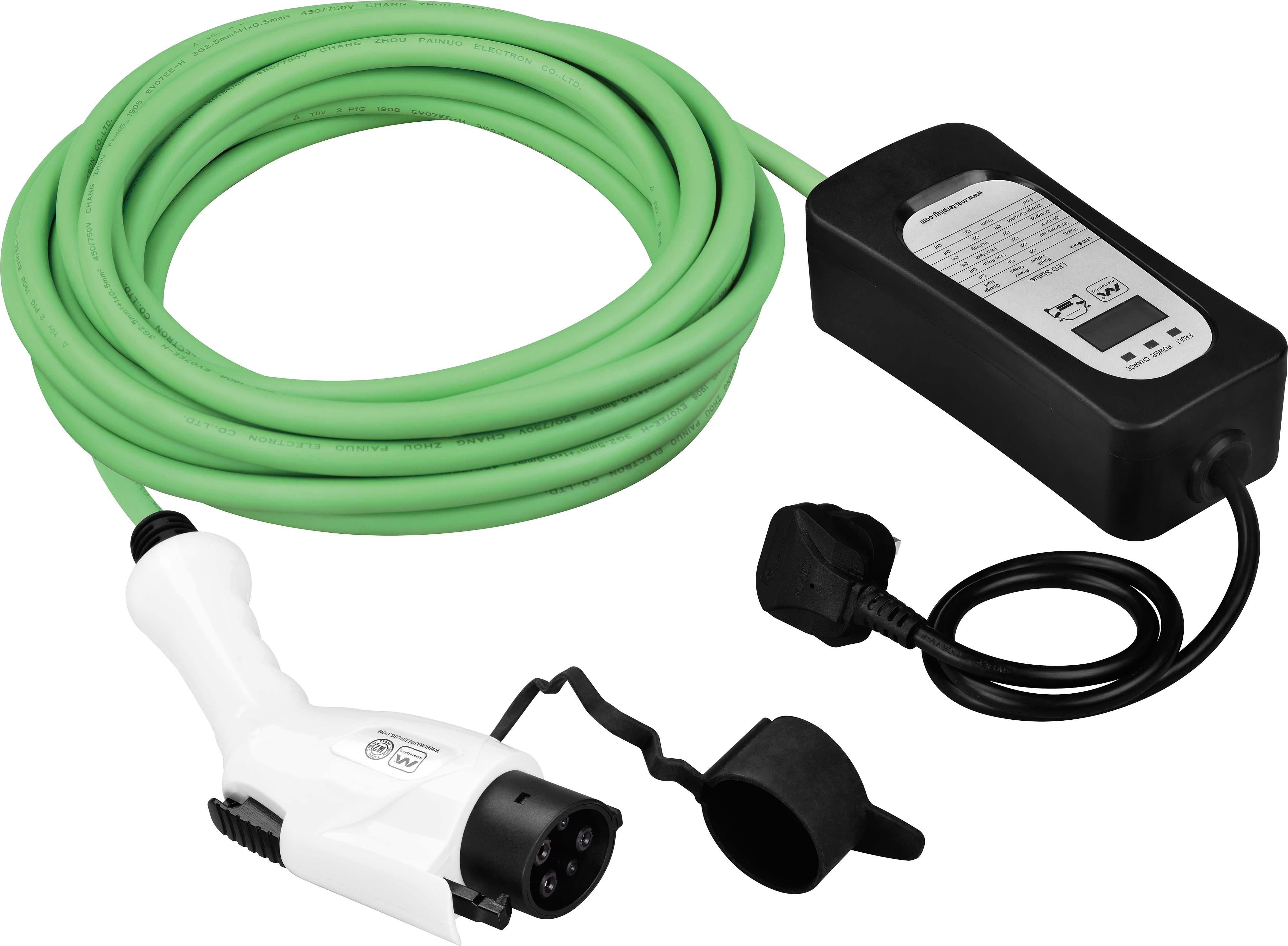Masterplug Mode 2 EV Charge Cable 10M 3 pin plug to type 1 Halfords UK