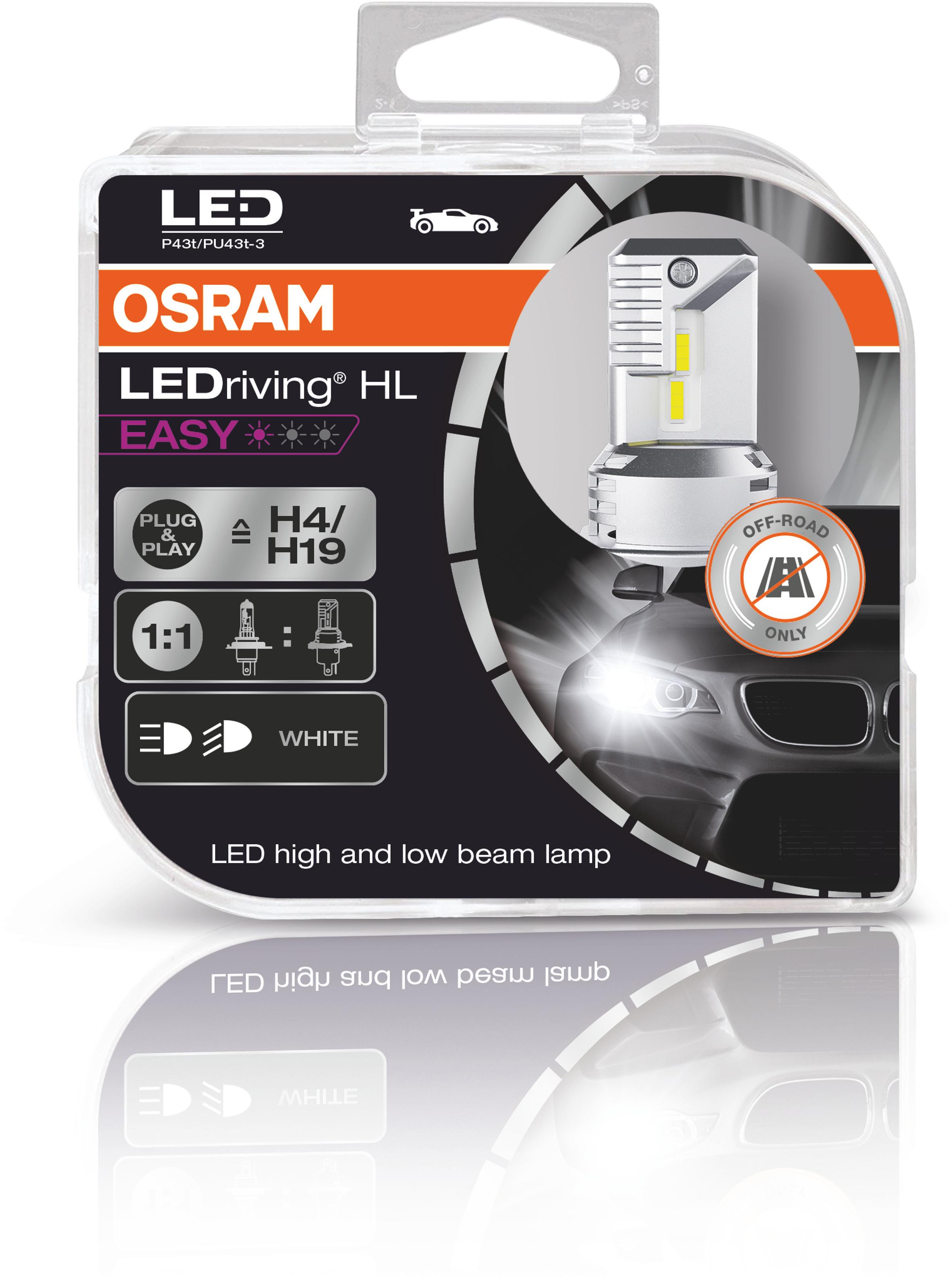 OSRAM LEDriving HL Easy H4 Bulb Twin Pack Halfords UK