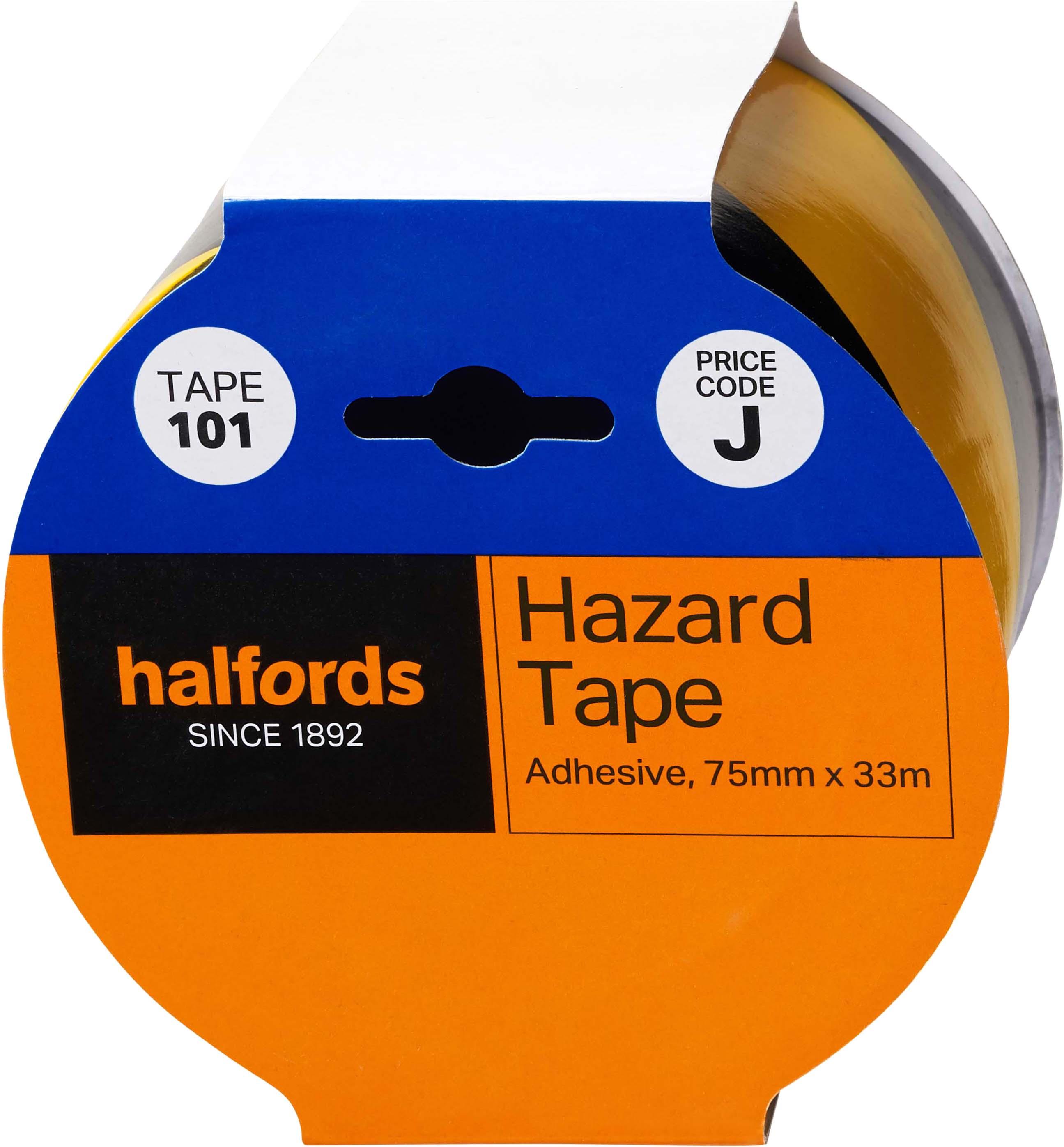 Halfords Yellow and Black Adhesive Hazard Warning Tape (TAPE101) Halfords UK