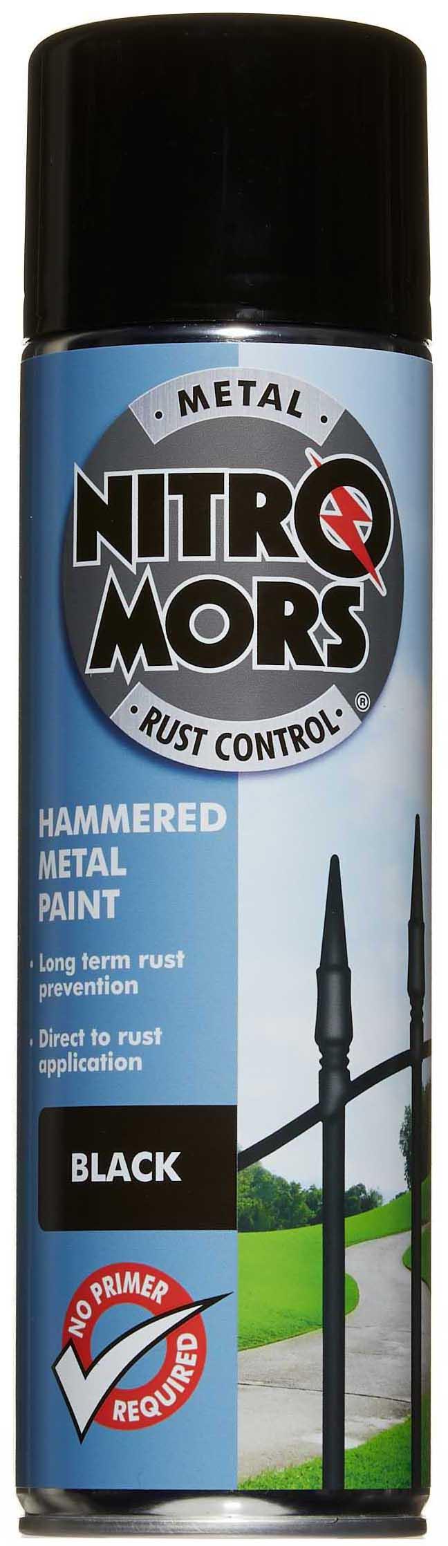 Nitromors Hammered Finish Metal Paint Black 500ml Halfords UK