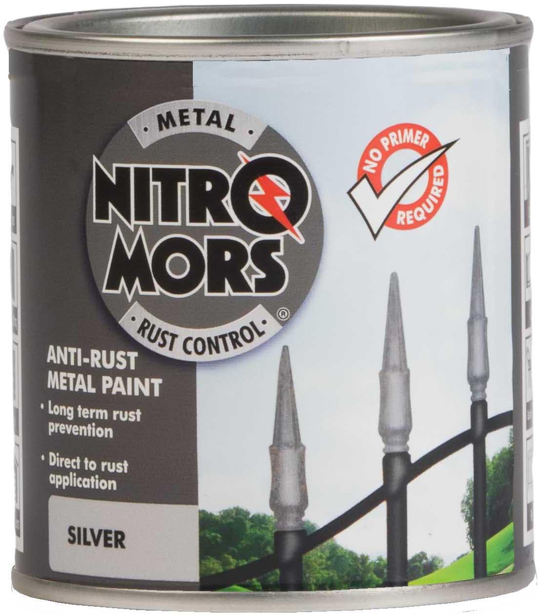 Nitromors Brushable Smooth Metal Paint Silver 250ml Halfords UK