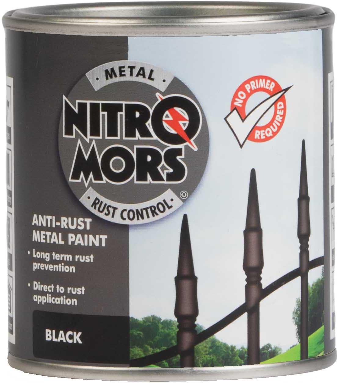 Nitromors Brushable Smooth Metal Paint Black 250ml Halfords UK