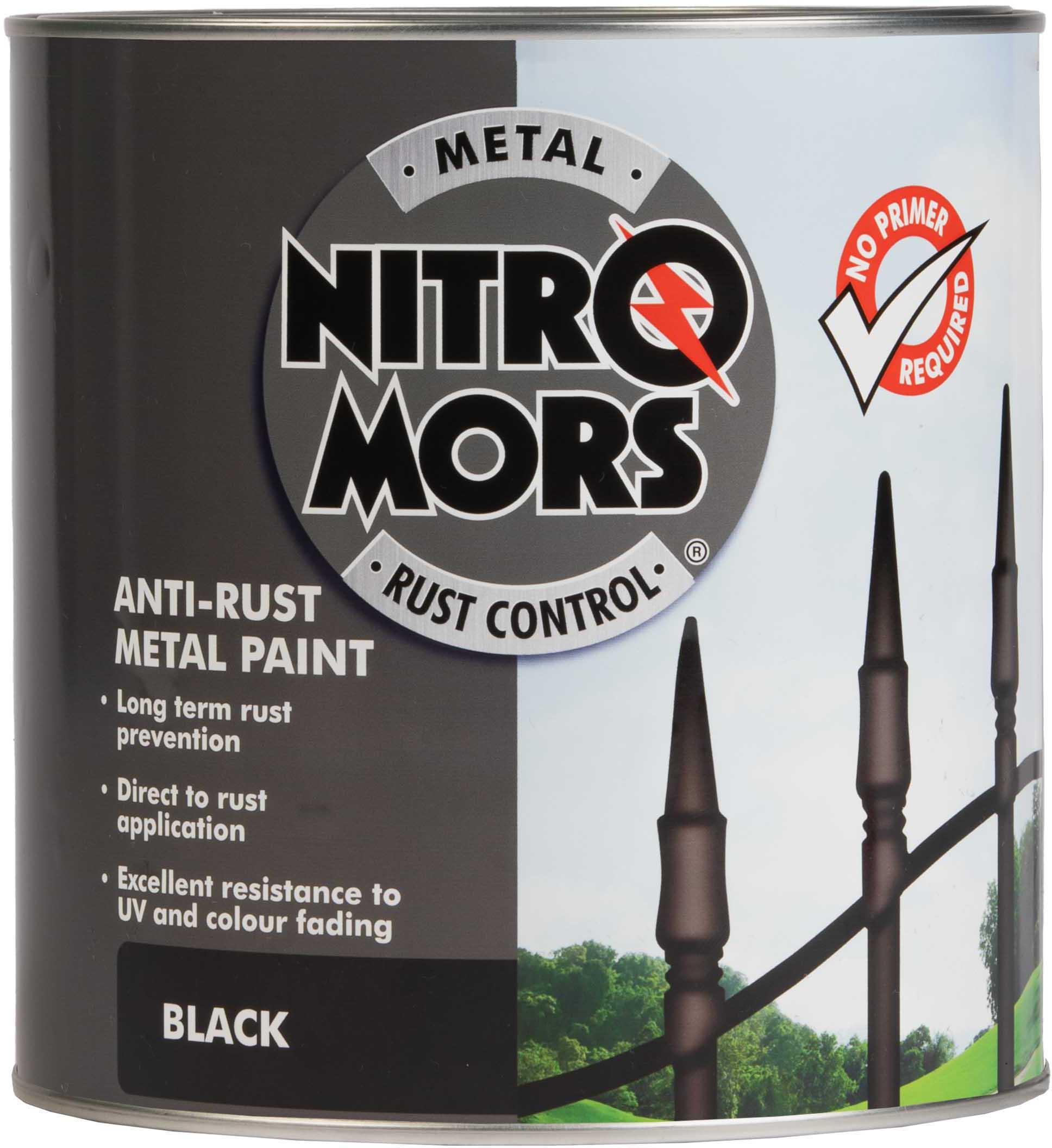 Nitromors Brushable Smooth Metal Paint Black 2.5L Halfords UK