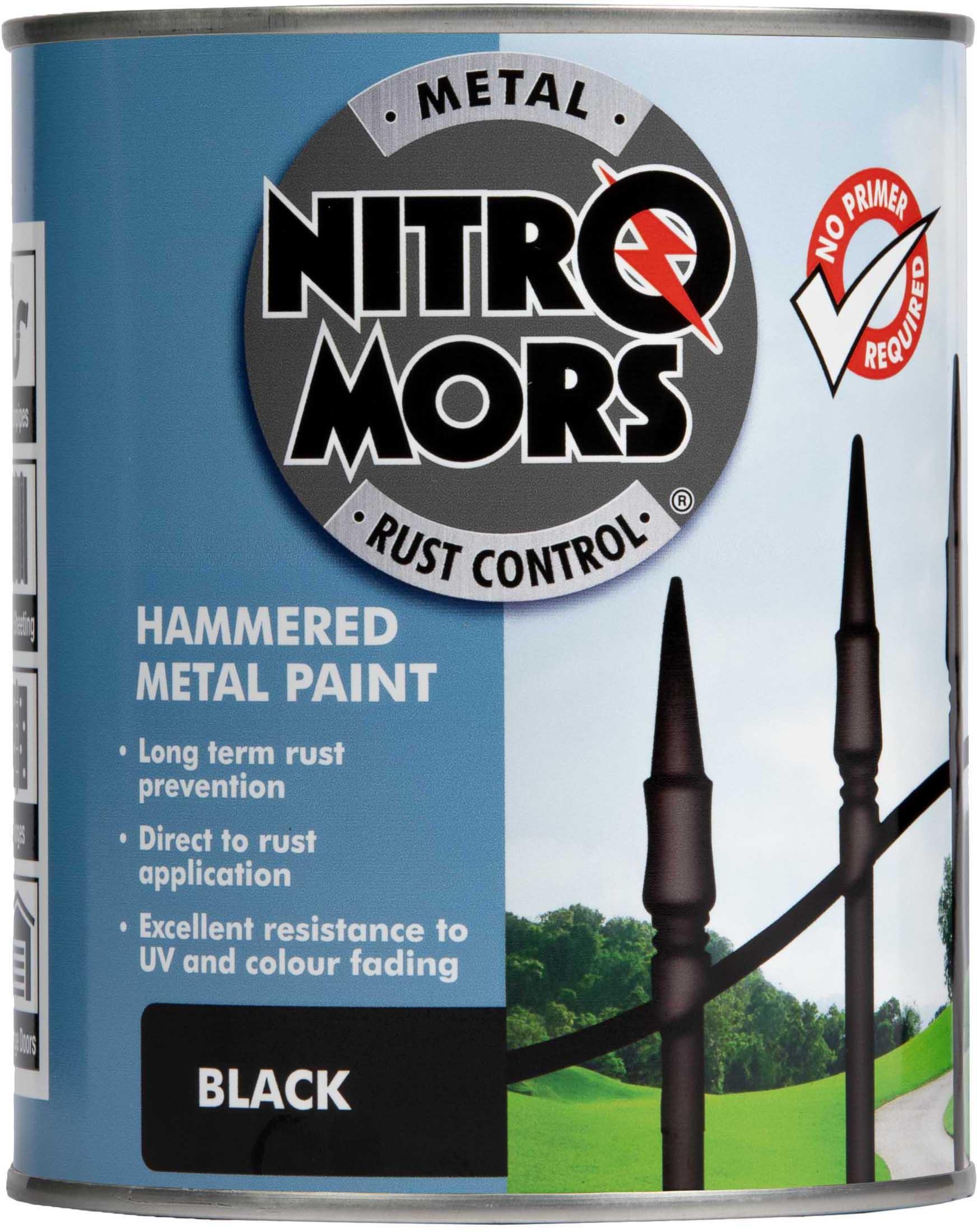 Nitromors Brushable Hammered Metal Paint Black 750ml Halfords UK