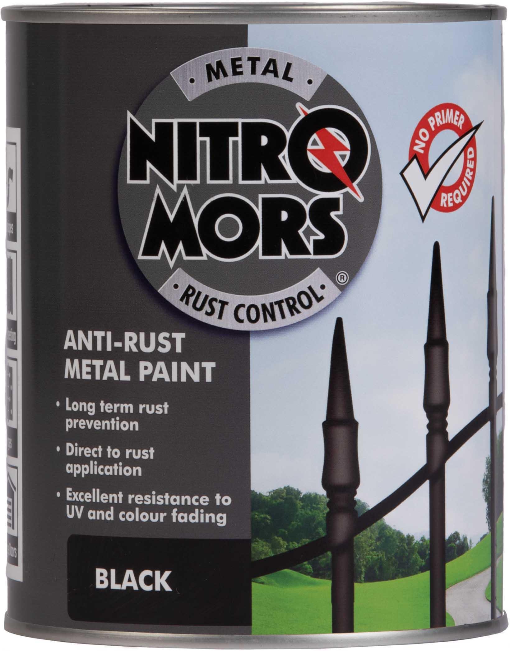 Nitromors Brushable Smooth Metal Paint Black 750ml Halfords UK