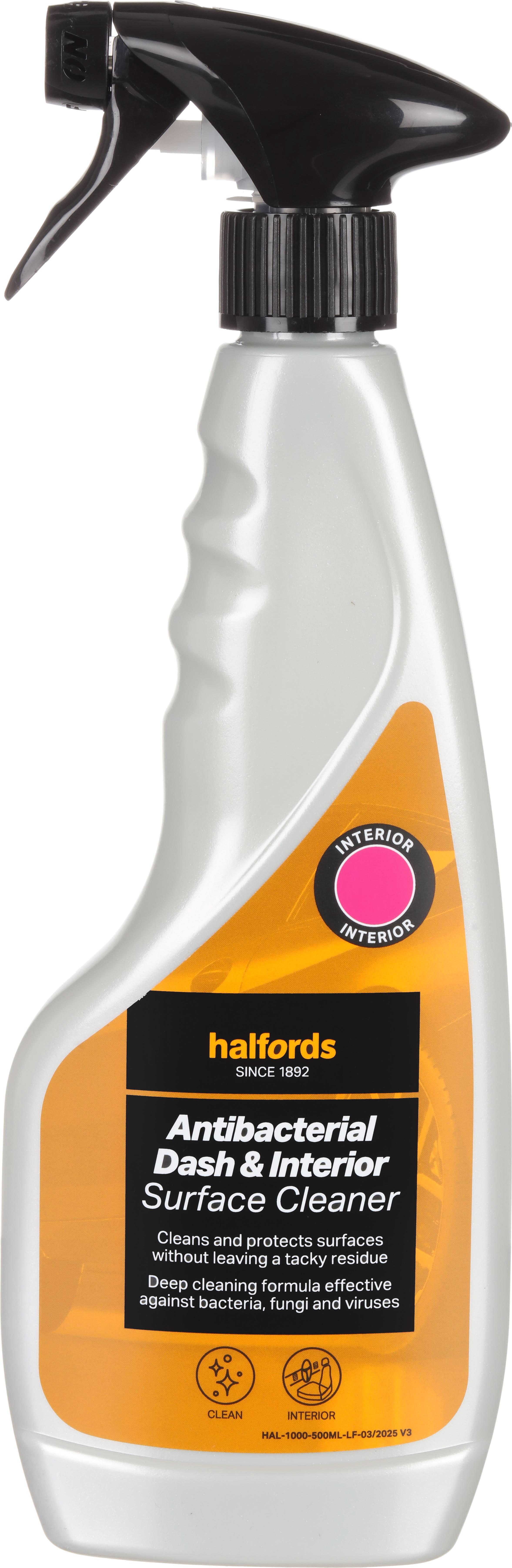 Halfords Interior Cleaner with AntiBac 500ml Halfords UK