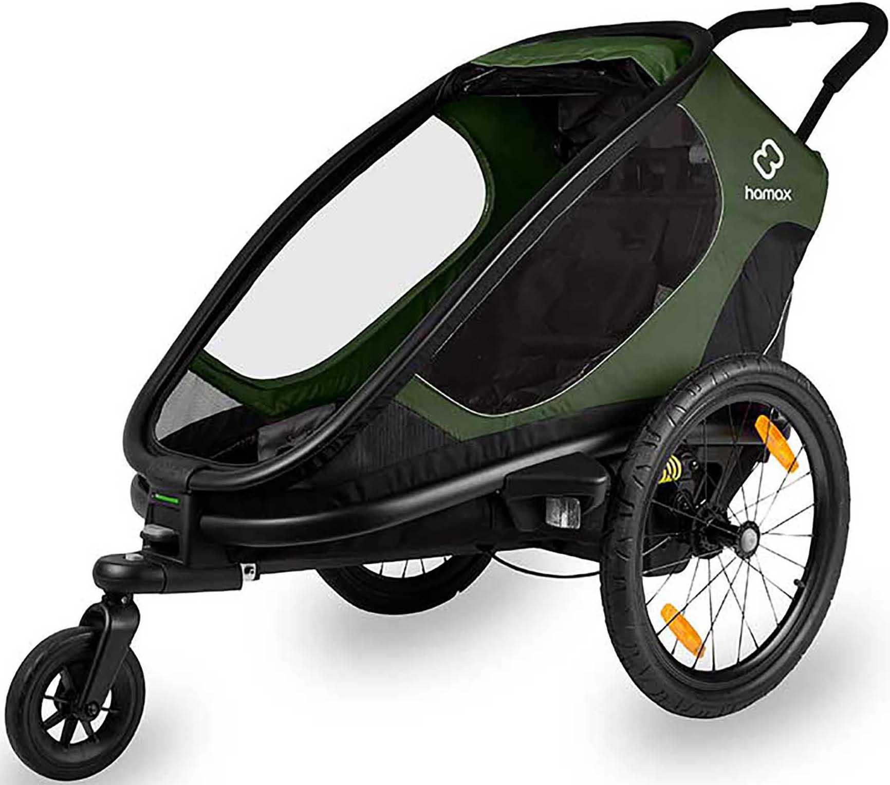 Outback One Child Bike Trailer, Green/Black Halfords UK
