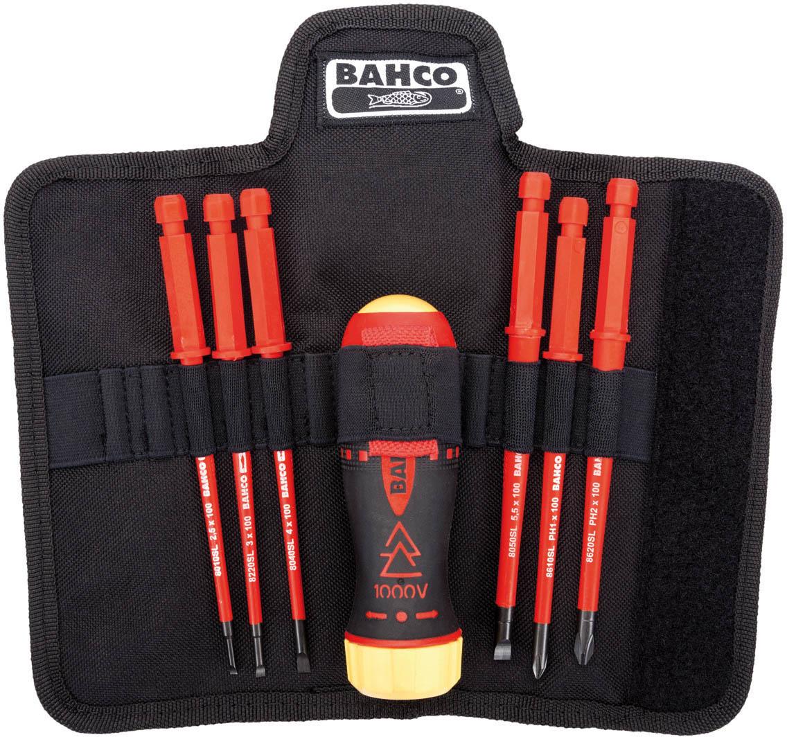 Bahco Insulated Ratcheting Screwdriver Set with Interchangeable Blades