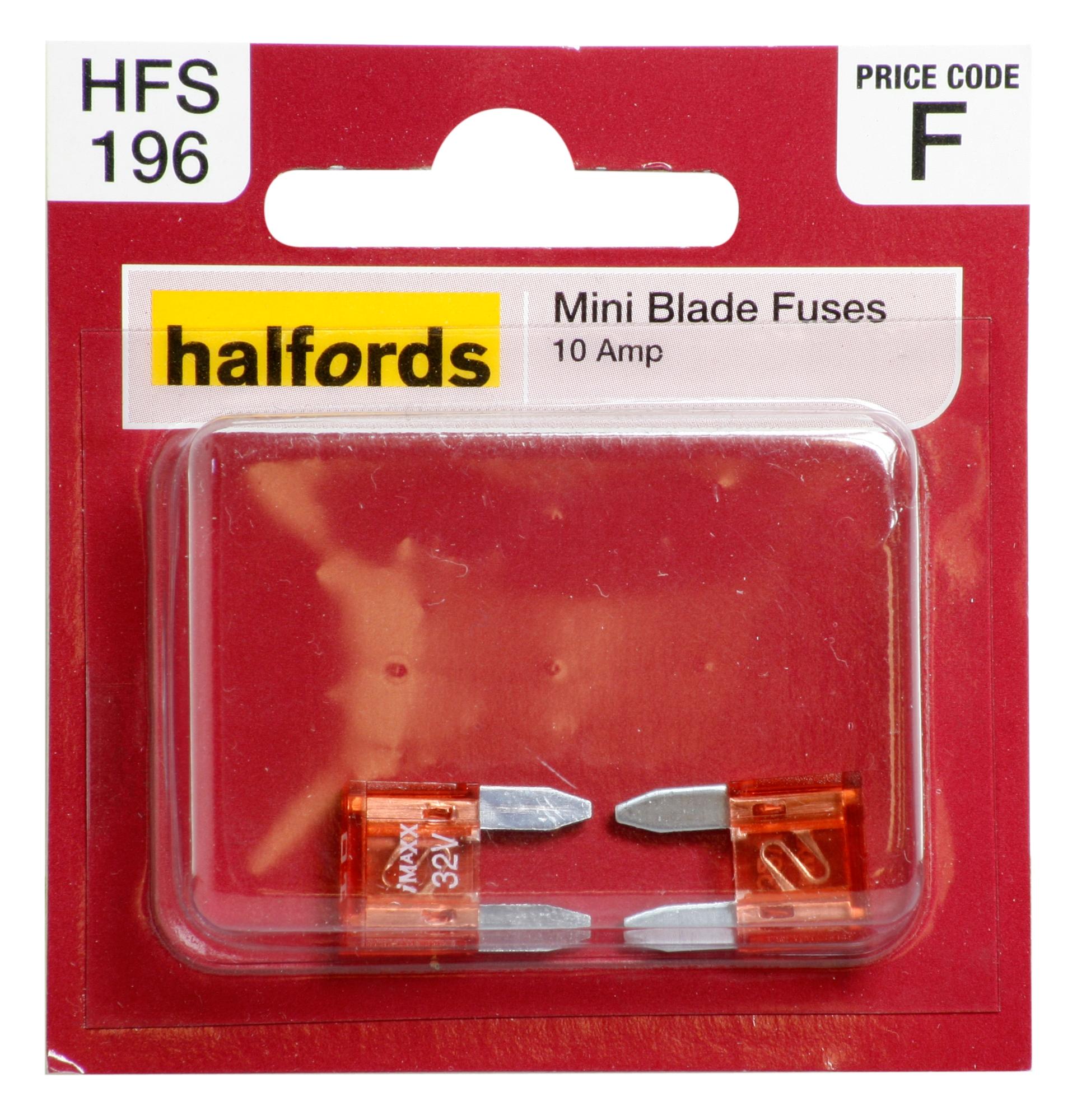Halfords Mini Blade Fuses 10 Amp (HFS196) Halfords UK