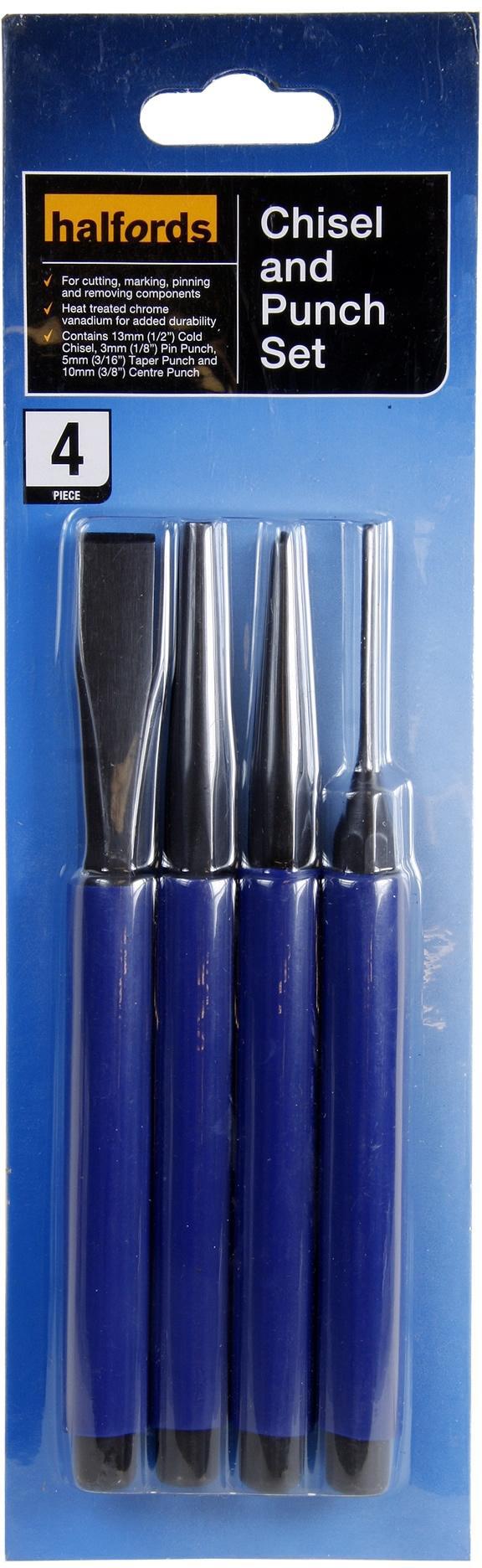 Halfords 4 piece Chisel & Punch Set Halfords UK