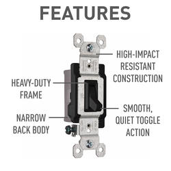 Legrand® 15 Amp 1 Pole Black Toggle Light Switch at Menards®
