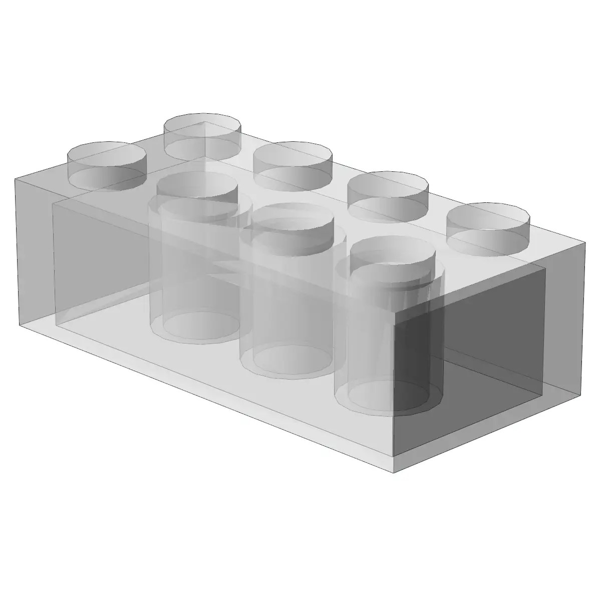 BlueBrixx 500 pcs 2x4 brick, Trans Clear • Set 400140