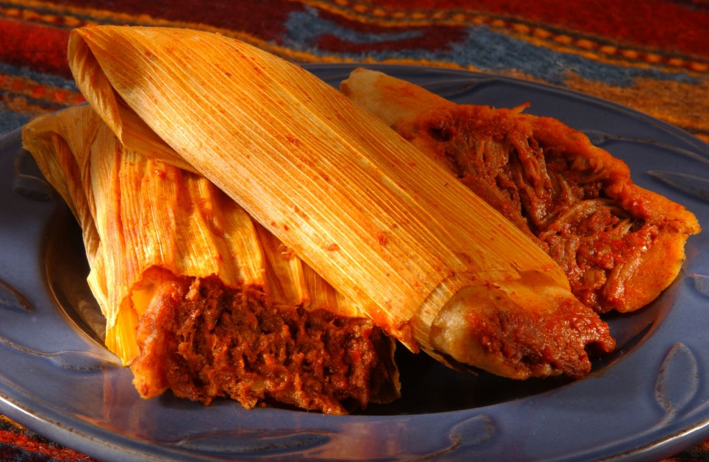 Red And Green Tamales A Mexican Dish Made From Cornmeal Dough