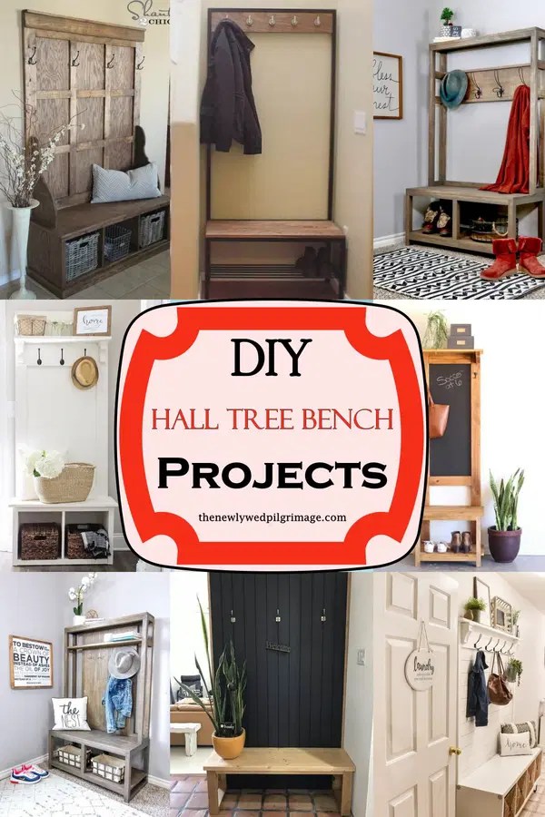 21 DIY Hall Tree Bench Projects Mint Design Blog