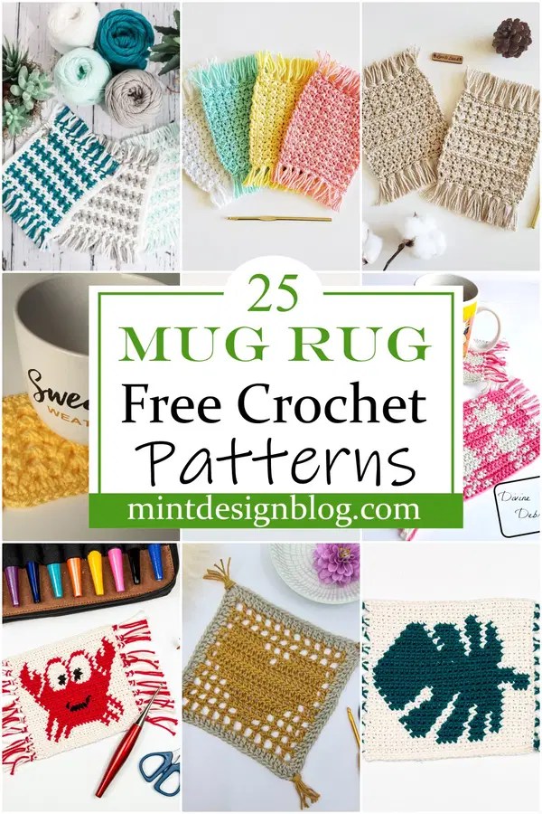 25 Mug Rug Crochet Patterns For Beginners Mint Design Blog