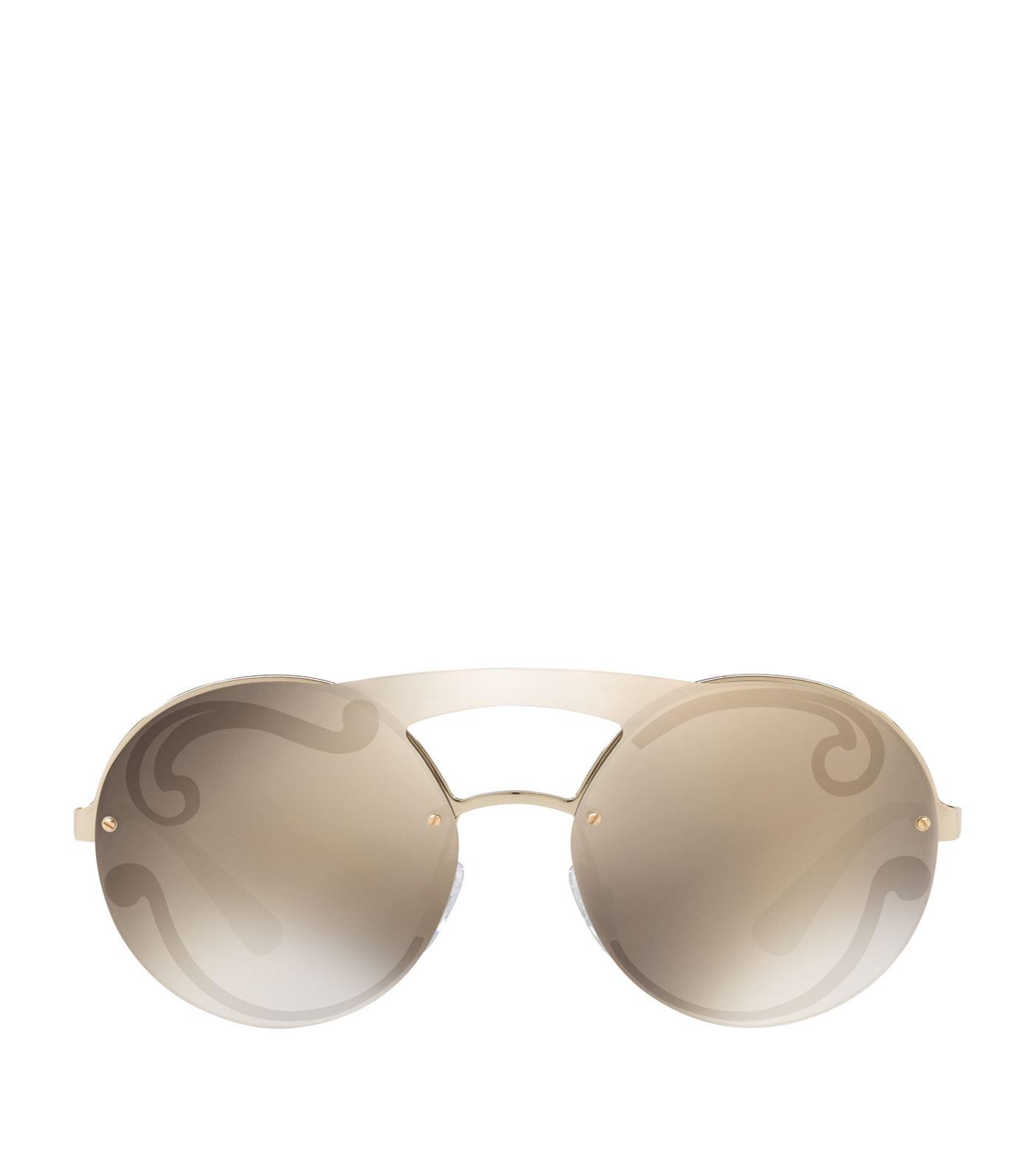 Prada Round Sunglasses, Silver ModeSens
