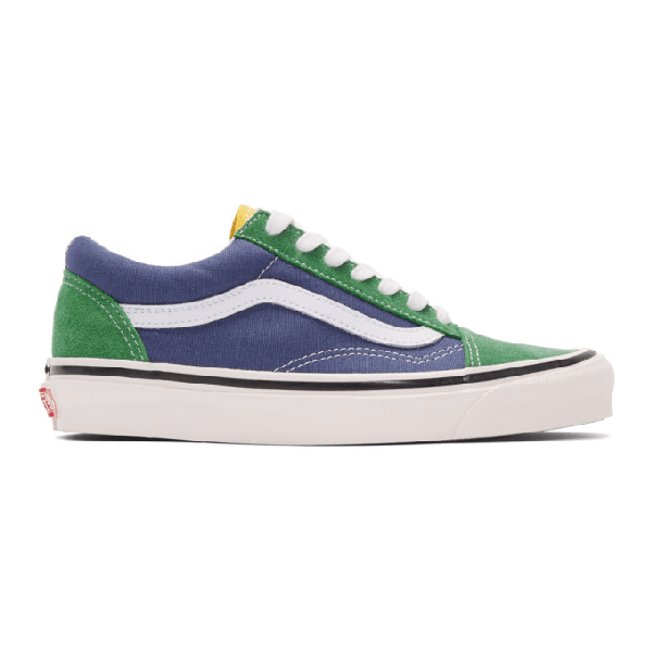Vans Green And Blue Anaheim Factory Old Skool 36 Dx Sneakers In Grn Ylw