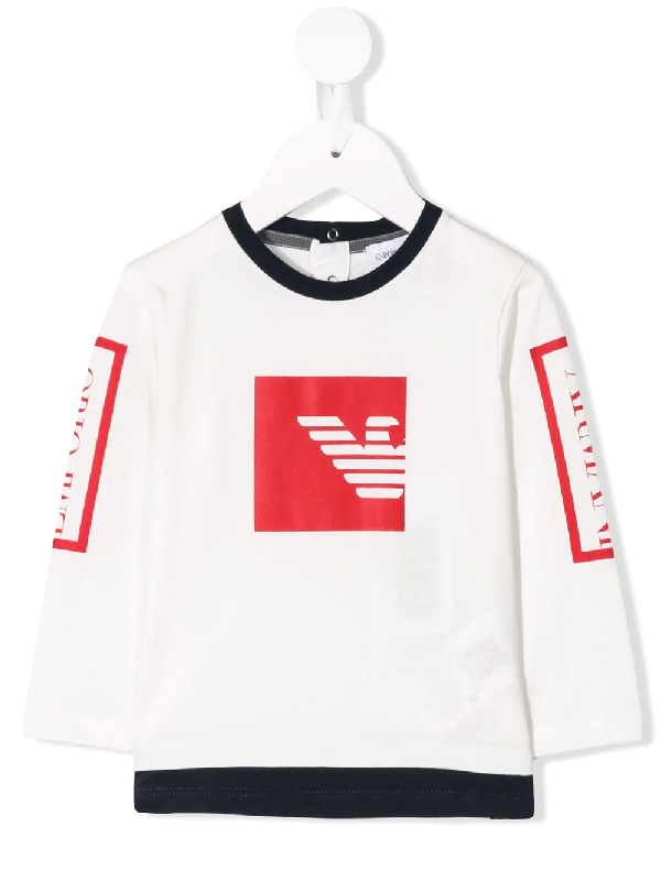 Emporio Armani Babies' Logo Print Tshirt In White ModeSens