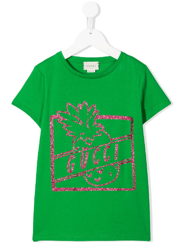 Gucci Kids' Pineapple Print Tshirt In Green ModeSens