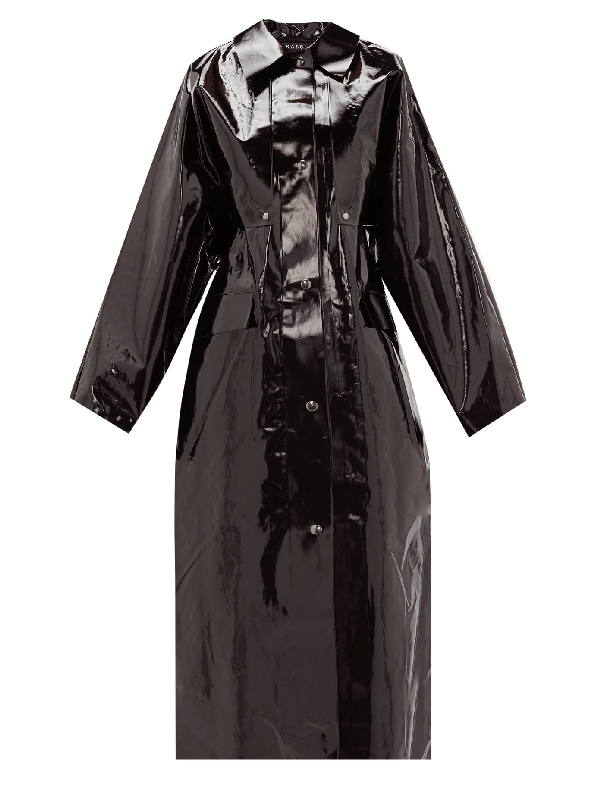 Kassl Editions Detachablesleeve Pvccoated Raincoat In Black ModeSens