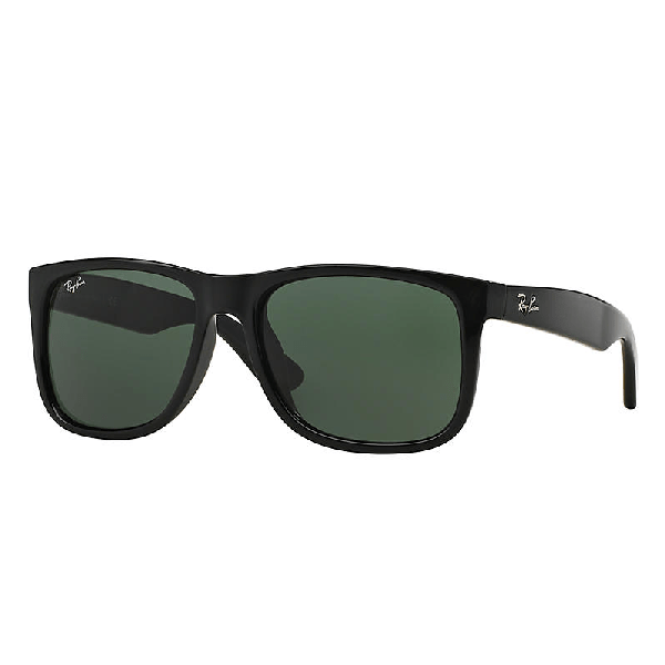 Ray Ban Justin Classic Low Bridge Fit Black, Green Lenses Rb4165f