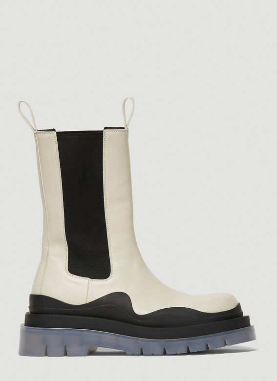 Bottega Bv Tire Boots In White ModeSens