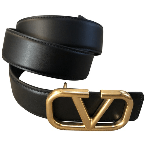 PreOwned Valentino Garavani Black Leather Belt ModeSens