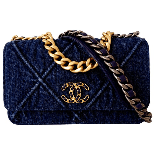 PreOwned Chanel 19 Blue Denim Jeans Handbag ModeSens