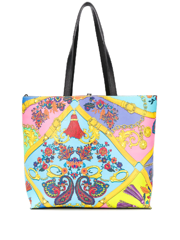 Versace Jeans Couture Barocco Print Tote Bag In Multi ModeSens