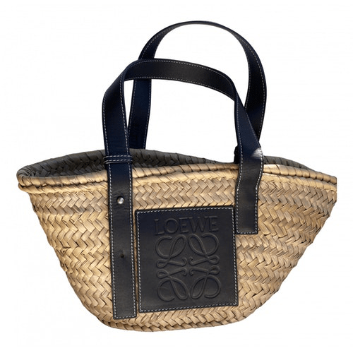 PreOwned Loewe Basket Bag Black Wicker Handbag ModeSens