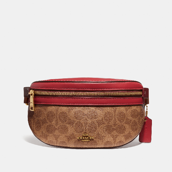 Coach Bethany Belt Bag In Colorblock Signature Canvas Women's In
