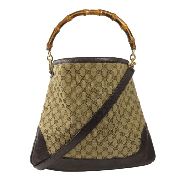 PreOwned Gucci Brown Gg Canvas Bamboo Diana Hobo Bag ModeSens