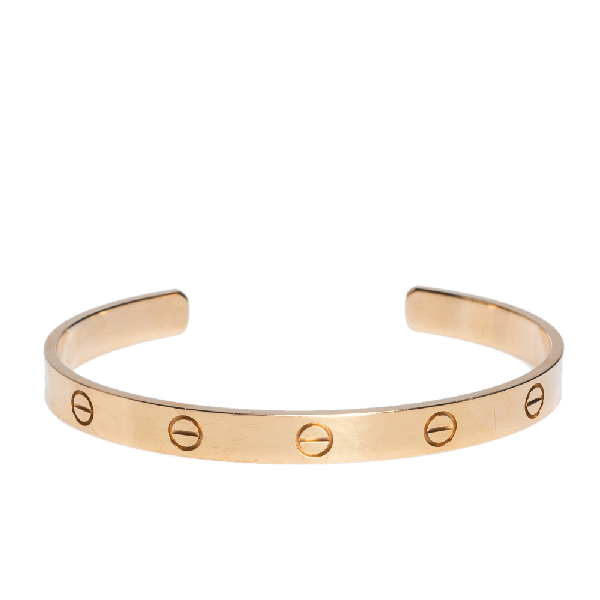 PreOwned Cartier Love 18k Rose Gold Open Cuff Bracelet 19 ModeSens