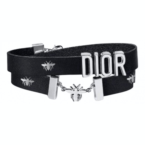 PreOwned Dior Black Leather Bracelet ModeSens