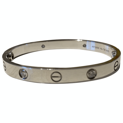PreOwned Cartier Love Silver White Gold Bracelet ModeSens